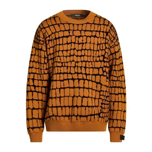 【貨物輸送無料】 ヴェルサーチ メンズ 編み物\u0026ティーシャツ アウター Sweaters Brown
