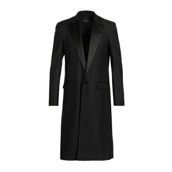 【貨物輸送無料】 ディースクエアード メンズ 上衣＆上衣 アウター Overcoats \u0026 Trench Coats Black
