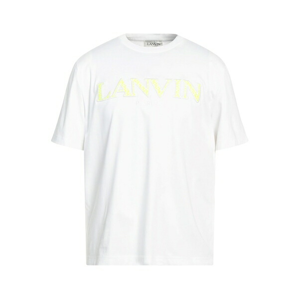 【貨物輸送無料】 ランバン メンズ ティーシャツ トップス T-shirts White メンズファッション-Tシャツ・カットソー-トップス