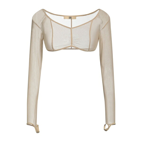 【送料無料】 ナウルズ レディース Tシャツ トップス Tops Beige|asty