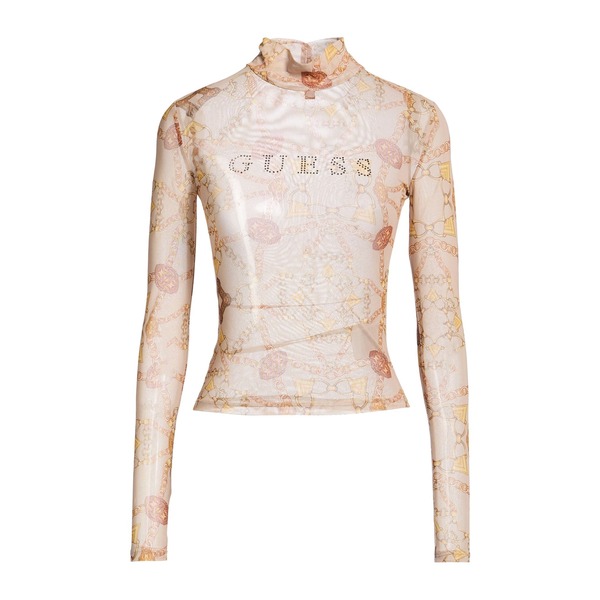 【送料無料】 ゲス レディース Tシャツ トップス Tops Beige｜asty