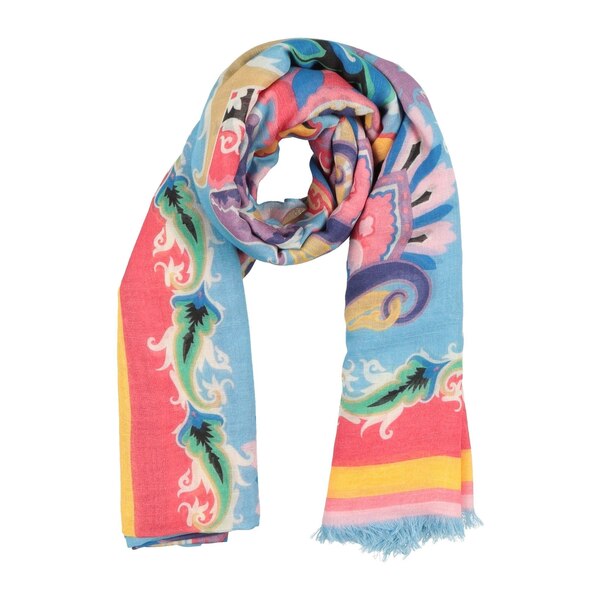 【貨物輸送無料】 エトロ レディース 消音装置・袈裟・えり巻き 添え物 Scarves Azure