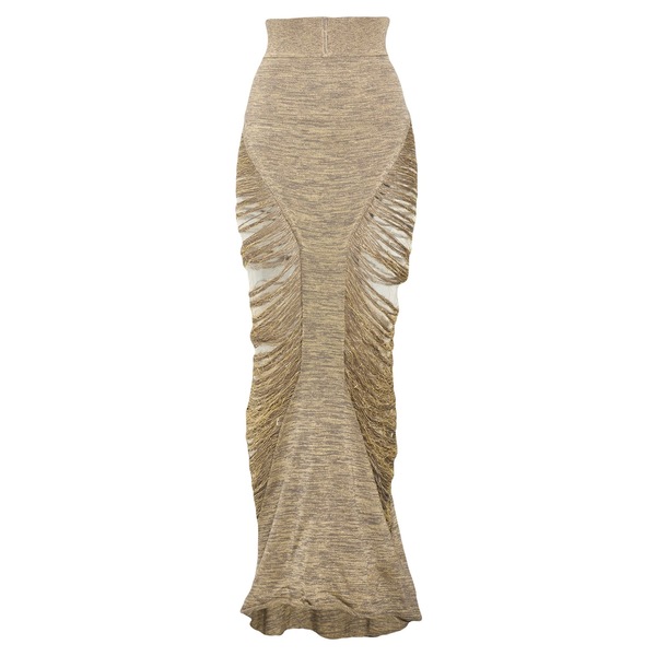 【貨物輸送無料】 リックオウエンス レディース スコート ボトムス Maxi skirts Gold