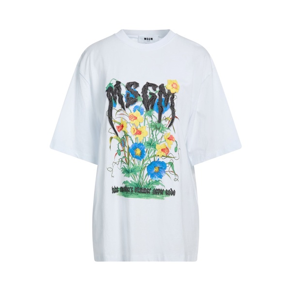 【貨物輸送無料】 エムエスジイエム レディース プルオーバー トップス T-shirts White