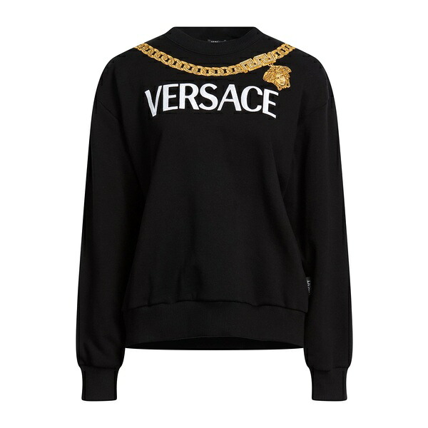 【貨物輸送無料】 ヴェルサーチ レディース パーカー・スウェットシャツ アウター Sweatshirts Black