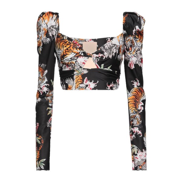 【送料無料】 アニエバイ レディース Tシャツ トップス Tops Black｜asty