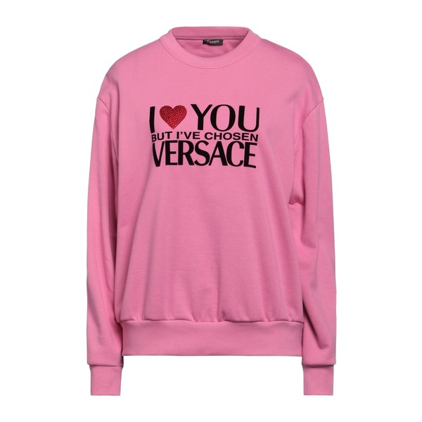 【貨物輸送無料】 ヴェルサーチ レディース パーカー・スウェットシャツ アウター Sweatshirts Pink