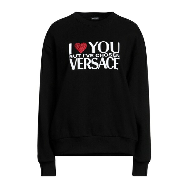 【貨物輸送無料】 ヴェルサーチ レディース パーカー・スウェットシャツ アウター Sweatshirts Black
