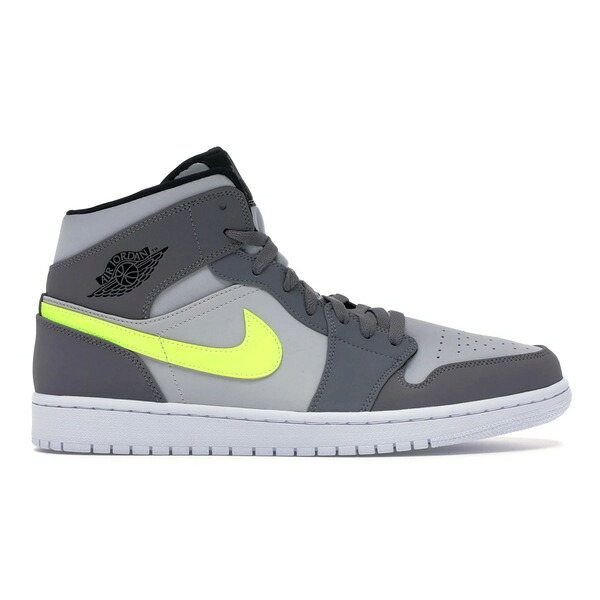 Jordan ジョーダン メンズ スニーカー  【Jordan 1 Mid Gunsmoke Volt】  大いさ US_8(26.0糎) Gunsmoke/Volt-Neutral Grey-White-Black