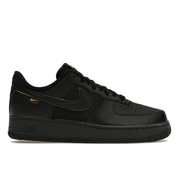 Nike ナイキ メンズ スニーカー  【Nike Air Force 1 Low \u002707 Ballistic Mesh Black University Gold】  大いさ US_7(25.0糎) Black/Black-Yellow Ochre-Black-Dark Smoke Grey