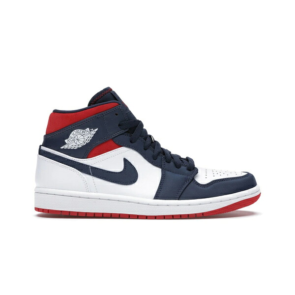 Jordan ジョーダン メンズ スニーカー  【Jordan 1 Mid SE USA】  大きさ US_10.5(28.5珊) White/Varsity Red-Midnight Navy