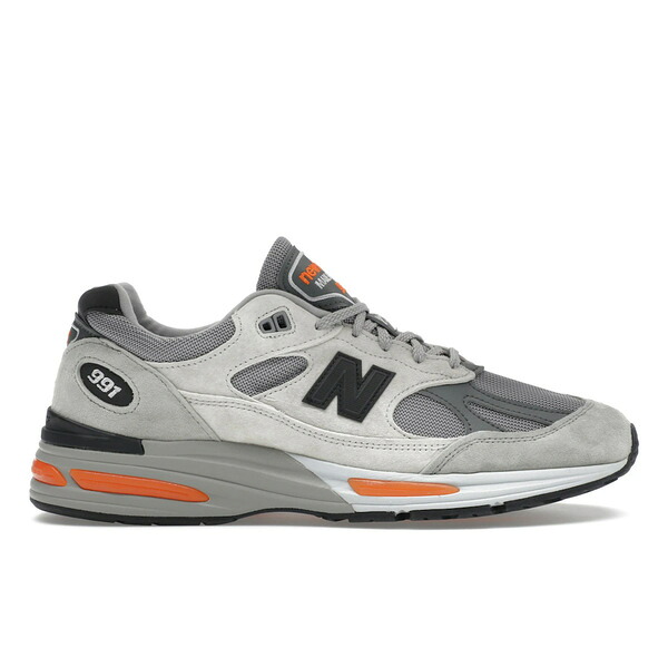 New Balance ニュー平衡にする メンズ スニーカー  【New Balance 991v2 MiUK Pelican Grey Orange】  大きさ US_M_4.5 Pelican/Abbey Stone/Persimmon Orange