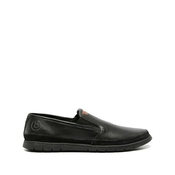 ブガッティ メンズ スリッポン・ローファー シューズ Crooner perforated leather loafers Black 靴-スリッポン