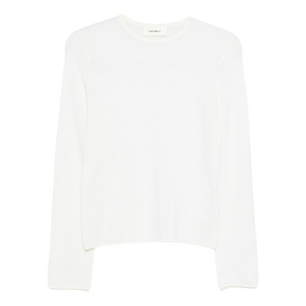 リサ・ヤン レディース 編み物\u0026プルオーバー アウター Ribbed sweater White ニット・セーター-トップス-レディースファッション