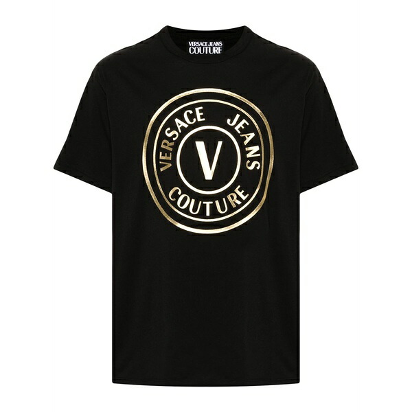 ベルサーチ メンズ Tシャツ トップス Logo-print cotton t-shirt Black|asty