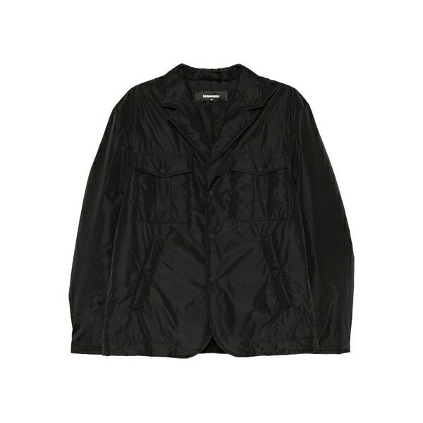 ディースクエアード メンズ ジャケット＆ブルゾン アウター Flap-pocket buttoned jacket Black｜asty