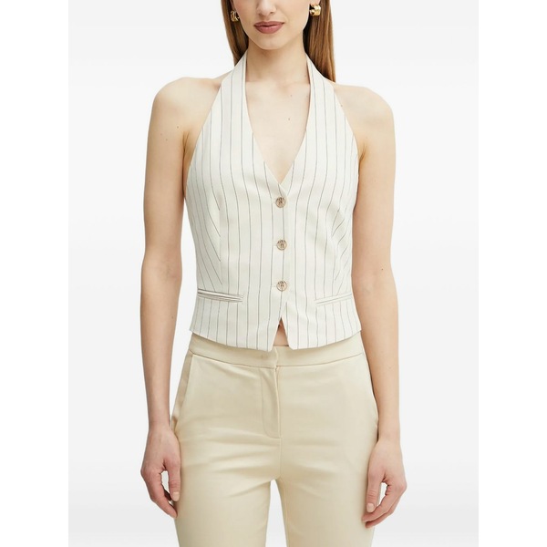フラコミーナ レディース シャツ トップス Pinstripe buttoned top White｜asty 25,056円