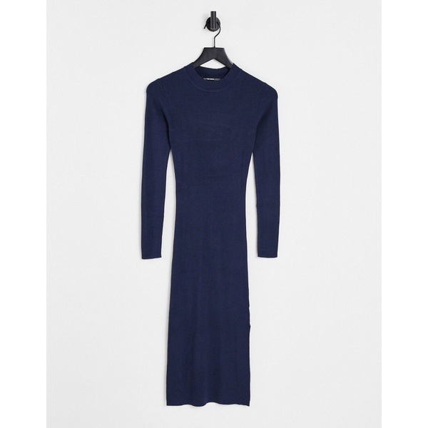 スレッドベア レディース ワンピース トップス Threadbare Amethyst Knitted Midi Dress In Navy Navy Fitzfishponds Com