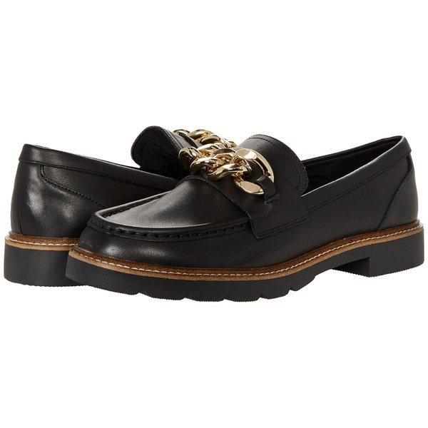 【&即日出荷】 アンクライン レディース スリッポン・ローファー シューズ Emmychain Black Leather -