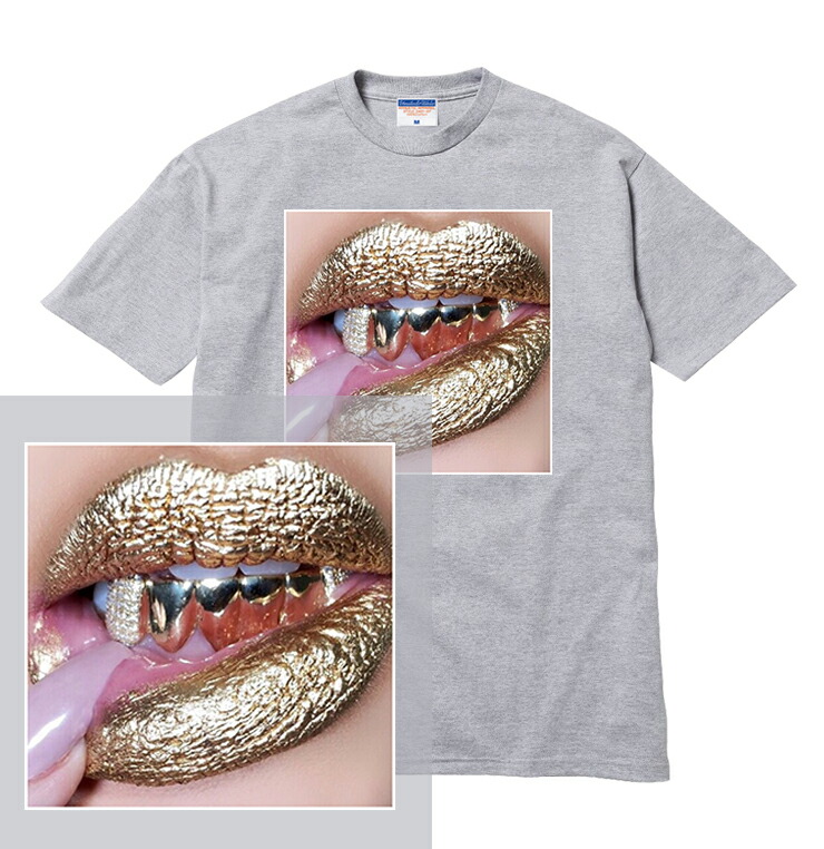 楽天市場 Grillz Tシャツ 半袖 レディース メンズ ガンジャ Weed ウィード ジョイント 大麻 マリファナ 唇 クチビル リップ Rip 過激 グリル Grillz 金歯 金 セクシー Sexy 女性 写真 フォトtシャツ Photo Tee Tシャツ Astylejapan