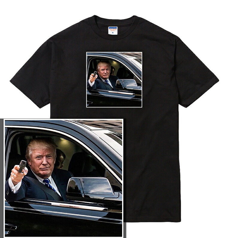 【楽天市場】TRUMP Tシャツ 半袖 トランプ 大統領 ドナルド・トランプ 銃 ピストル Glock グロック 写真 フォト 過激 メンズ ...