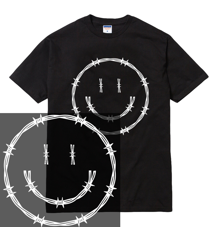 楽天市場 Barbed Smile Tシャツ 半袖 スマイルマーク 有刺鉄線 バーブワイヤー Barbedwire トゲトゲ ニコちゃん マーク Smile パンク メンズ レディース ダンス 衣装 Hiphop ストリート ブランド Tee Tシャツ Astylejapan