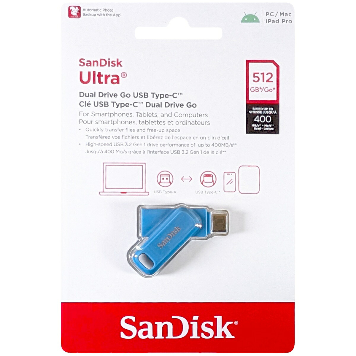 SanDisk サンディスク 並行輸入品 Ultra Dual Drive Go USB Type-C ナヴァイオベイ 512GB SDDDC3-512G-G46NBB
