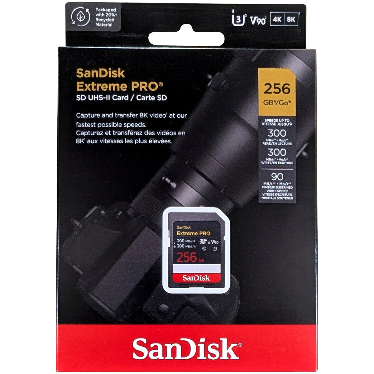 SanDisk サンディスク 並行輸入品 SDXC歌留多 UHS-II Extreme PRO V90 256GB SDSDXDM-256G-GN4IN