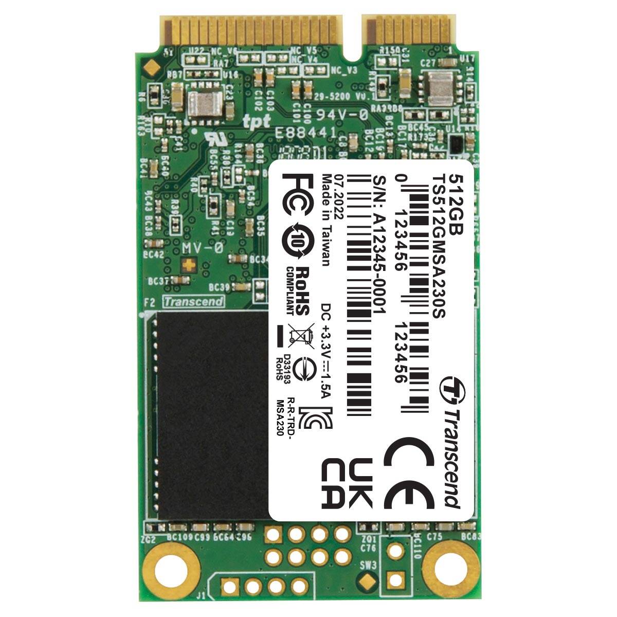 Transcend トランセンドジャパン mSATA SSD 230S MSA230S 512GB TS512GMSA230S