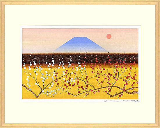 向井 潤吉、春叢、高級希少画集画、版上サイン入 新品額付 楽天市場】向井潤吉 絵画 春映 送料無料 【複製】【美術印刷