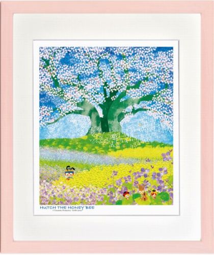 7314円 【SALE/64%OFF】 はりたつお 大桜を囲む紫花菜 ジクレー■限定300部 新品