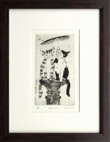 山本容子　銅版画　HEAVEN 山本容子 絵画 銅版画 絵 エッチング アクアチント インテリア