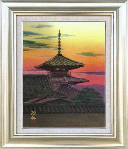 ◇ 篠田雅典 『 磐梯高原の朝（M8号） 』 日本画 日本画・絵画篠田雅典『