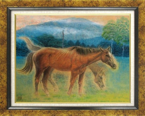 【日本画・絵画】篠田雅典『放牧（F10号）』日本画■新品★｜アート明日香