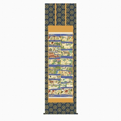 【掛け軸・掛軸】山村観峰『親鸞聖人御絵伝（尺五立）』版画+手彩色■表装済み・新品★ 28,600円