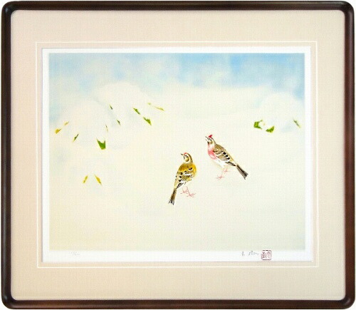 楽天市場】【作家名】野々内良樹 【作品名】楓に小禽 鳥 絵画 楓 日本