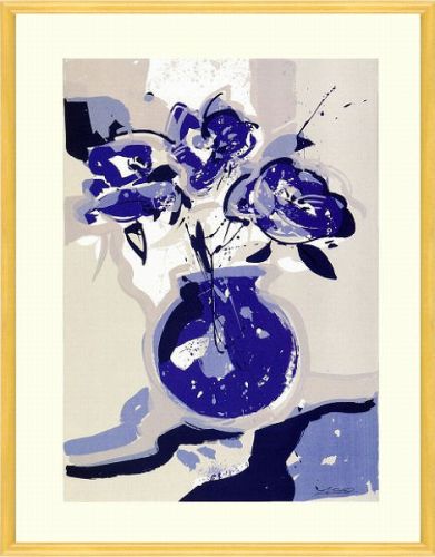 【絵画】アルフレッド・ゴッケル『青い花瓶と花束』複製画■新品★｜アート明日香