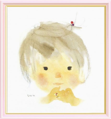 いわさきちひろ絵画　バラにかくれる子ども いわさきちひろ絵画 バラにかくれる子ども - メルカリ