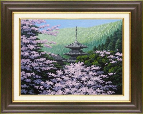 楽天市場】「姫路城に桜」朝隈敏彦 F6サイズ油彩画[油絵]直筆油彩画