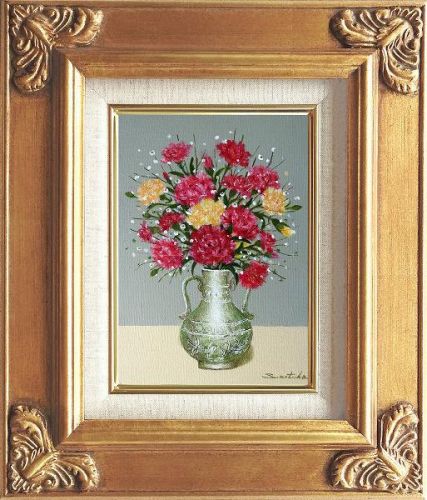 油絵 絵画 【赤いカーネーション】 ead5c5dbbc1a88064e438327031019