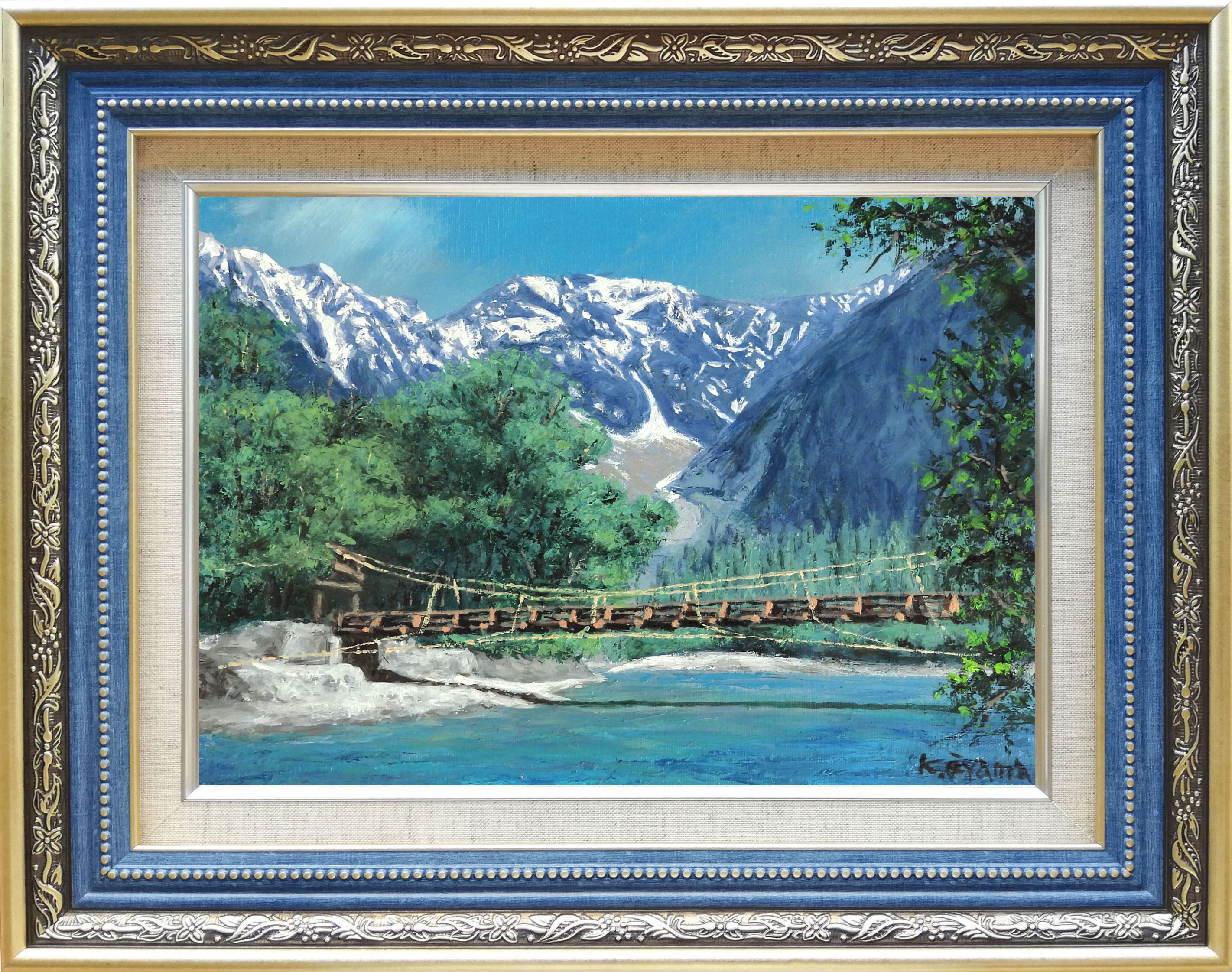 油絵　F8サイズ額縁付　上高地 油絵 F8サイズ額縁付 上高地 油絵 F8サイズ額縁付 上高地 上高地