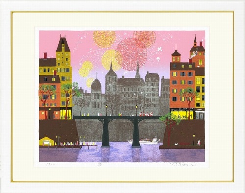 楽天市場】森岡 完介 額付き版画(シルクスクリーン) 「人は何処へ '76