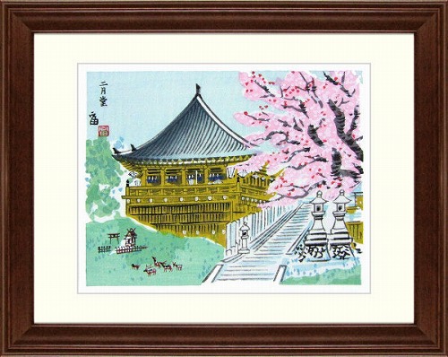 【版画・絵画】徳力富吉郎『奈良・東大寺二月堂』木版画■新品★ 6,375円