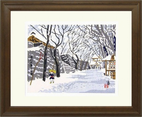 【版画・絵画】徳力富吉郎『三千院・雪』木版画■新品★