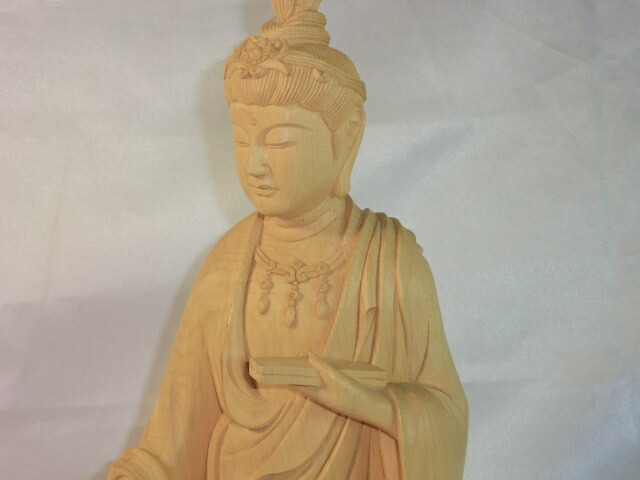 木彫仏像 観音菩薩 慈母観音 総丈37cm