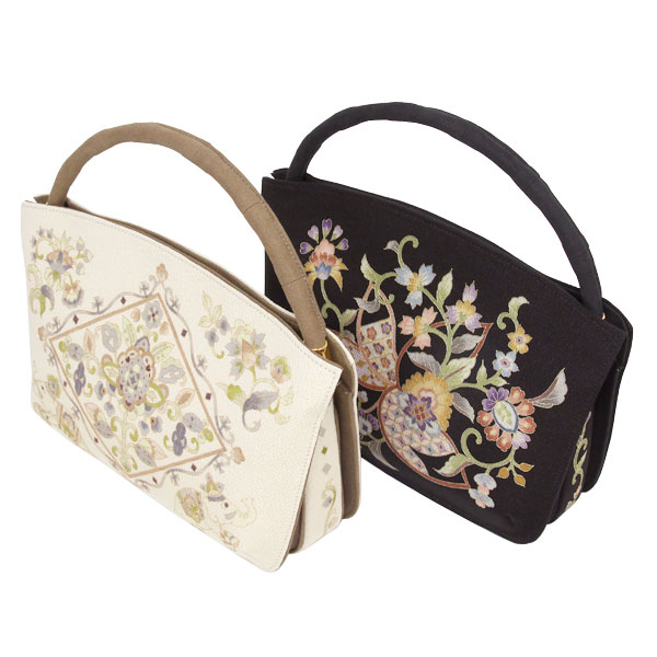 岡重 OKAJIMA ハンドバッグ 和バック ブランドバッグ 着物 和装バッグ 岡重 OKAJIMA 和洋兼用 バック 京友禅染め トート型