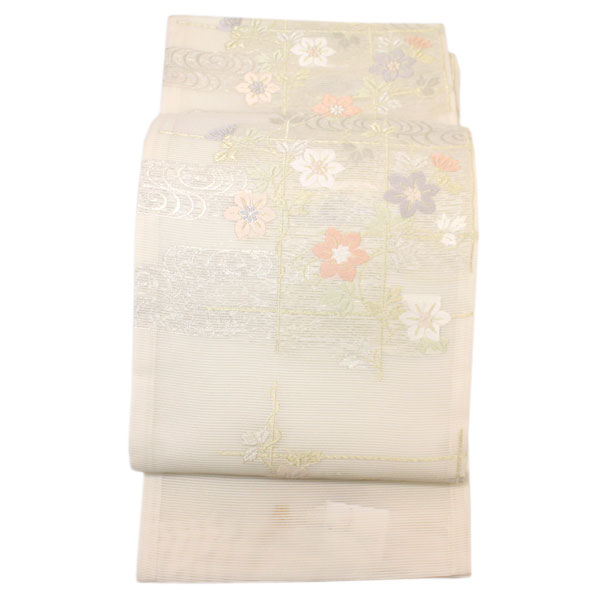 着物 帯 西陣織 ふくい織物謹製 絽つづれ 袋帯 鉄線に垣根 あすかや [商品番号 sfo147]