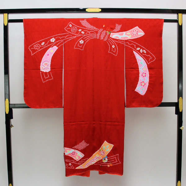 七五三 お召しもの 新品 正絹 お召しもの 7歳用 売りわたす お正月 ひな祭り 熨斗 赤 あすかや [商いもの電話番号pt2928]