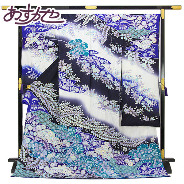 楽天市場】着物 振袖 辻が花 翠山工房 桐屋 謹製 翠山落款入り 金通し