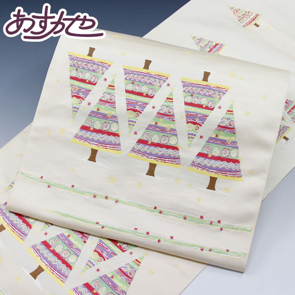 楽天市場】クリスマス ツリー柄の名古屋帯♪【2362大光(株)謹製